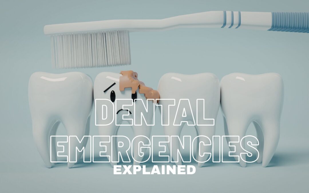 dental emegercies explained blog cover with tooth & cavity