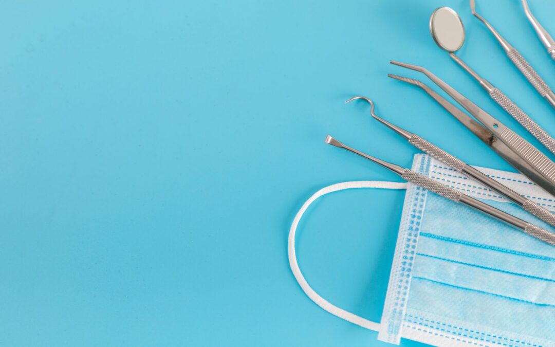 dental tools and face mask